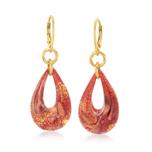 Load image into Gallery viewer, Ross-Simons Italian Murano Glass Teardrop Earrings in 18kt Gold Over Sterling
