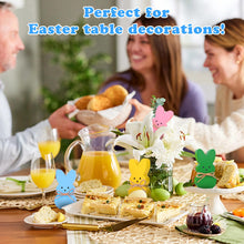 Load image into Gallery viewer, Easter Décor, 4 Pcs Wooden Peep Bunny Decorations for Tiered Tray, Mantel, Farmhouse, Cute Spring Signs for Home, Office, Party Supplies