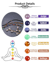 Load image into Gallery viewer, Top Plaza 7 Chakra Crystal Stone Beaded Necklace for Men Natural Gemstone Beads Necklace Handmade Balance Mens Necklace Protection Amulet Jewelry Gifts