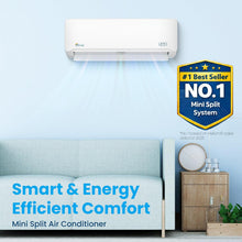 Load image into Gallery viewer, Senville LETO Series Mini Split Air Conditioner Heat Pump, 18000 BTU 208/230V, Inverter, Works with Alexa, SEER2 19, 1.5 Ton, White