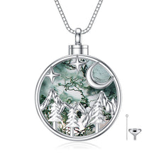 Load image into Gallery viewer, WINNICACA Mountain Range Cremation Jewelry for Ashes Moss Agate Crystal Urn Necklace for Women Mountian Range Memorial Jewelry Gifts