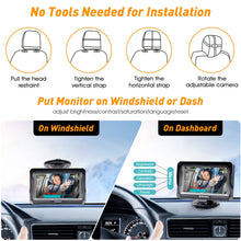 Load image into Gallery viewer, DoHonest Baby Car Camera HD 1080P - Rear-Facing Car Baby Monitor with Night Vision, Adjustable View Angle, Easy Setup, Anti-Glare Display, Safety for Kids & Infants