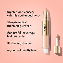 Load image into Gallery viewer, ICONIC LONDON Radiant Concealer & Brightening Duo | Creamy Liquid + Brightening Crayon Dual Ended Concealer, Cruelty Free, Vegan Makeup (Neutral Fair) 0.08 oz