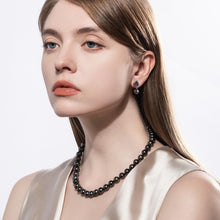 Load image into Gallery viewer, Mihiarii Tahitian Black Pearl Drop Dangle Earrings Sterling Silver Mother of Pearl Earring Birthday Anniversary Mothers Day Valentines Day Christmas Gifts for Mom Her Women