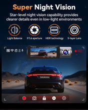 Load image into Gallery viewer, 4K Dash Cam Front and Rear, Full HD 3 Channel Dashcam, Free 128GB Memory Card, Built-in 5.8GHz WiFi Built-in GPS, Collision Sensor, Night Vision, 3.16" IPS, 24H Parking Mode(Black)