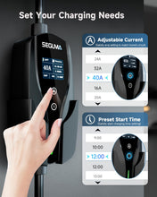 Load image into Gallery viewer, Level 2 EV Charger for Tesla, 40A/9.6kW Ultra-Fast Home Portable EV Charging Station with NEMA 14-50 Plug, 25FT Cable, Adjustable Current &Delay Start Timer, Compatible with Model Y/3/S/X (NACS Port)