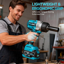 Load image into Gallery viewer, 1/2 Inch Cordless Impact Wrench, 900 Ft-lbs (1200 N·m) High Torque Brushless Impact Driver Gun, 2300 RPM, 2×4.0 Ah Batteries, LED Light, 4 Sockets, Variable Speed Power Tool for Car & Tire Removal