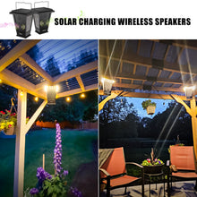Load image into Gallery viewer, pohopa Bluetooth Speakers Waterproof, Solar Powered 2 Packs True Wireless Stereo Sound 20W Dual Pairing Lantern Indoor Outdoor Speakers with 20 Piece LED Lights, Richer Bass, Black