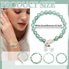 Load image into Gallery viewer, Landical 4 Pcs Jade Bracelet for Women Good Luck Wealth Green Aventurine Bracelet 8 mm Stretch Dongling Jade Beaded Bracelets Set Spiritual Bracelet Gift
