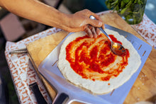 Load image into Gallery viewer, ooni 12” Perforated Pizza Peel – Aluminum Metal Pizza Peel 12 Inch, Pizza Spatula Paddle, Lightweight Pizza Turning Peel with Long Handle, Pizza Oven Accessories, Pizza Tools, Rectangle Pizza Turner