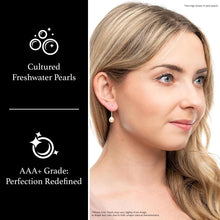 Load image into Gallery viewer, Splendid Pearls 925 Sterling Silver 8mm Genuine Pearls Freshwater Cultured Lever-back Dangle Earrings for Women