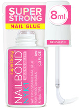 Load image into Gallery viewer, Super Strong Nail Glue for Press On Nails, Nail Tips & Acrylic Nails (8ml) NYK1 NailBond Brush On Glue for Press Ons, Tips & Acrylics - Long Lasting, Maximum Strength, Mess-Free Application