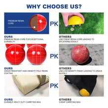 Load image into Gallery viewer, 100mm Bocce Ball Set Regulation Size and Weight with 8 Resin Bochie Balls, Pallino, Carrying Bag, Measuring Rope, Gift for Family Backyard Lawn Yard Beach Bocci Games (Multi Colors, 2-8 Players)