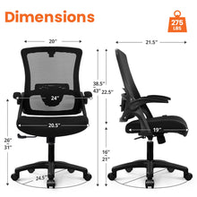Load image into Gallery viewer, NEO CHAIR Office Desk Gaming Chair Computer High Back Mesh Seat with Rolling Wheels Ergonomic Adjustable Comfy Flip-up Armrests Lumbar Support Height for Home (Black)