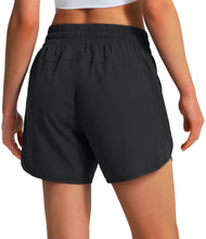 Load image into Gallery viewer, Ksmien Women's 5"/ 7" Athletic Running Shorts Quick Dry Lightweight Workout Gym Shorts with Zipper Pockets UPF 50+ Black M