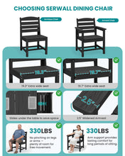 Load image into Gallery viewer, SERWALL Patio Dining Sets for 6 Person, HDPE Dining Set with 6 Armless Chairs, Black