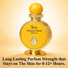 Load image into Gallery viewer, AHUJA Mangue Mood – 3.4 oz Parfum | Unisex Mango Floral Scent | 30% Long Lasting Oil | Alphonso Mango, Bergamot, Tuberose, Amber, Sandalwood | Luxury Yellow Gift Box | “Some Moods Stay Golden”