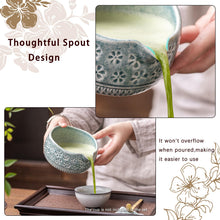 Load image into Gallery viewer, Buucup Matcha Whisk Set, Ceramic Matcha Set Includes Matcha Bowl, Matcha Whisk and Holder, Bamboo Scoop, Scoop Rest, Sifter and Tea Towel - 7 Pcs Matcha Kit for Matcha Lovers (Blue)