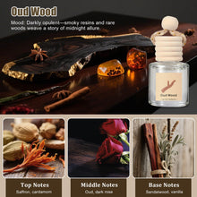Load image into Gallery viewer, Car Air Freshener Oil Diffuser - Hanging Long Lasting Scent for Car & Home, Essential Oil Freshener with Adjustable Fragrance (Lavender+Red Roses+Oud Wood+Amber Allure)