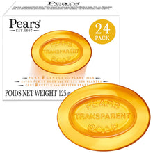 Load image into Gallery viewer, Pears Glycerin Soap, Transparent Amber with Natural Oils, 24-Pack – Pure & Gentle Cleanser for Soft, Glowing Skin, 4.4 Oz Ea
