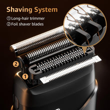 Load image into Gallery viewer, Mbzoey Electric Foil Shavers for Men: Mini Electric Razor for Face - IPX7 Waterproof Cordless Razor with LED Display & Fast Charge - Micro-Comb Technology & Precision Blades,Father's Day Gifts