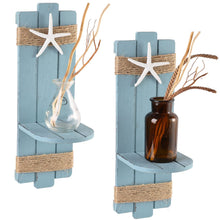 Load image into Gallery viewer, SOMTO Beach Starfish Wall Candle Sconces Decor,Ocean Themed Wall-Mount Candle Holders, Coastal Farmhouse Nautical Rustic Decorations for Bathroom, Living Room, Dining Room and Office, Set of 2