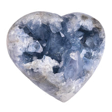 Load image into Gallery viewer, MOGEMT Large Raw Blue Celestite Crystal Geode Heart Shape Natural Healing Crystal Cluster Irregular Celestine Stone Home Decor 4-6 Lbs