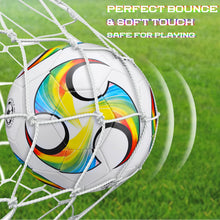 Load image into Gallery viewer, Deekin 6 Pcs Soccer Ball with Pump Official Size Indoor Outdoor Sport Soccer Ball Bulk Machine Stitched Soccer Gift for Child Teen Adult Game Training(Size 4)