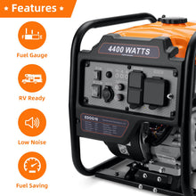 Load image into Gallery viewer, Oxseryn Power Equipment 4400 Watts Inverter Generator Gas Powered, Portable Open Frame Generator, Low Noise with ECO Mode, RV Ready, Emergency Home Backup