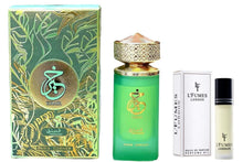 Load image into Gallery viewer, Paris Corner Pistachio Khair Perfume EDP 3.4Fl Oz with 8ml L'Fumes Roll-On Layering Perfume Oil UNISEX - EDP and Oil Combo