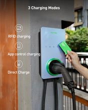 Load image into Gallery viewer, Autel Home Smart Electric Vehicle (EV) Charger up to 50Amp, 240V, Indoor/Outdoor Car Charging Station with Level 2, Wi-Fi and Bluetooth Enabled EVSE, Hardwired,25-Foot Cable,Sierra Blue