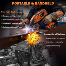 Load image into Gallery viewer, Portable Handheld Machine- 110V Display Portable Welder Handheld IGBT Inverter with 5 Adjustable Currents, 20PCS Rods, ARC Welder Gun Fits 3/32"-1/8" Welding Rods for Home Projects, DIY, Repair
