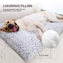 Load image into Gallery viewer, KSIIA Washable Dog Bed Deluxe Plush Dog Crate Beds Comfy Kennel Pad Anti-Slip Pet Sleeping Mat for Large, Jumbo, Medium, Small Dogs Breeds, 35" x 23", Gray