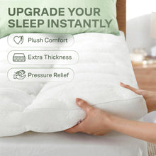 Load image into Gallery viewer, Extra-Thick 2 Inch Queen Size Mattress Topper - Ultra Plush & Soft Viscose Derived from Bamboo Mattress Pad, Naturally Cooling & Perfect for Full Body Support, Snow White