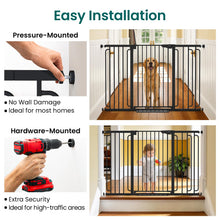 Load image into Gallery viewer, Cumbor 36" Extra Tall Baby Gate for Stairs, 30.4-56.8" Extra Wide Dog Gate Indoor, Dual Lock & Self-Closing Child Gate for Doorways, Hallways & Large Opening, Safety Baby Proofing for the House, Black