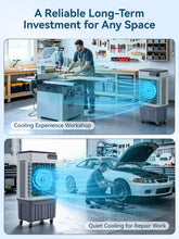 Load image into Gallery viewer, 3200CFM Swamp Cooler, 4-IN-1 Evaporative Air Conditioners With 10.5 Gal Water Tank, 4 Ice Packs, Remote, 12H Timer, 120°Oscillation, 36”Portable Cooling Fan with 3 Modes&Speeds for Bedroom Indoor Room