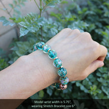 Load image into Gallery viewer, ARTSY CRAFTS INC Glow in The Dark Firefly Beaded Bracelets for Women, Ocean Blue Luminous Murano Firefly Bracelets Mermaid Crystals Healing Bracelet Bangle (Ocean Blue 6-7")