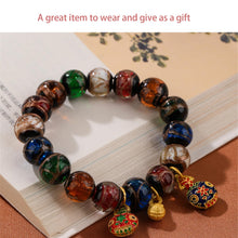 Load image into Gallery viewer, ximeilai Fragrant Grey Glass Hand Chain Swallows Gold Beast to Heal Anxiety, Relieve Feng Shui, Bring Luck and Luck Great Gift Gifts (red)
