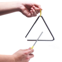 Load image into Gallery viewer, 6 Inch Musical Steel Triangle Percussion Instrument With Striker