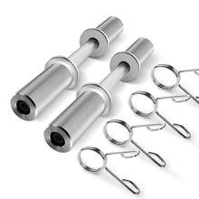 Load image into Gallery viewer, Uboway Olympic Dumbbell Handles: 16" Olympic Dumbbell Bar for 2" Olympic Weight Plates, Loadable Dumbbells with 4 Spring Collars, Home Gym Strength Training