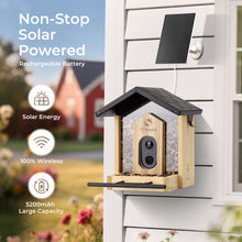 Load image into Gallery viewer, TT Nature Bird Feeder with Camera Solar Powered, Upgraded 1.5L Smart Bird Feeder Camera for Bird Watching, Auto Capture & Instant Real-time Notifications, Ideal Gift for Bird Lovers