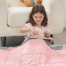 Load image into Gallery viewer, yescool Weighted Blanket (10 lbs, 41" x 60", Pink & Grey) Cooling Heavy Blanket, Perfect for 90-110 lbs, Breathable Throw Blanket Gifts with Premium Glass Bead, Machine Washable