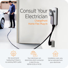 Load image into Gallery viewer, ChargePoint HomeFlex Level 2 EV Charger J1772 - Fast Smart Battery Power Charging at Home for Electric Automobile Vehicles - NEMA 14-50 Plug for Electric Car