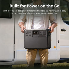 Load image into Gallery viewer, DJI Power 2000 Portable Power Station, 2048Wh LFP Battery, Compact Size, 3000W Stable Output, 0-80% Recharge in 55 Mins, Electric Generator for Home, Camping & RVs, Off-Grid
