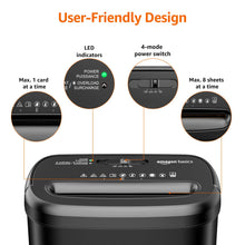 Load image into Gallery viewer, Amazon Basics 8-Sheet Cross Cut Paper Shredder and Credit Card Shredder - Black