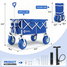 Load image into Gallery viewer, Sekey Heavy Duty Beach Wagon with 9" Big Sand-Proof Wheels – 600lb Capacity, 200L Oversized Foldable Cart | Adjustable Handle & All-Terrain Tires for Sand, Camping, Groceries