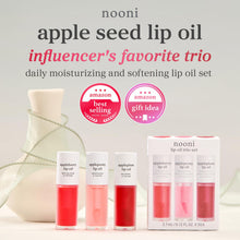 Load image into Gallery viewer, NOONI Korean Lip Oil Set - Appleberry, Applepeony & Appleplum - Long-Lasting, Moisturizing, Revitalizing - Waterproof, No Peel Off, Stocking Stuffers (3EA, 0.12 fl oz)