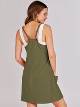 Load image into Gallery viewer, ANRABESS Women Athletic Dress Summer Tennis Workout Active Sports Mini Romper Dress Built in Shorts Travel Vacation Clothes Army Green Medium