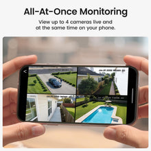 Load image into Gallery viewer, aosu Security Cameras Outdoor Wireless, 4 Cam-Kit, No Subscription Required, Solar-Powered, Home Security Cameras System with 360° Pan & Tilt, Auto Tracking, 2K Color Night Vision, Easy Setup