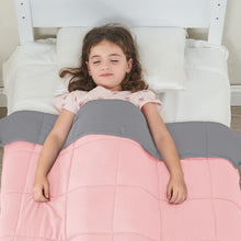 Load image into Gallery viewer, yescool Weighted Blanket (10 lbs, 41" x 60", Pink & Grey) Cooling Heavy Blanket, Perfect for 90-110 lbs, Breathable Throw Blanket Gifts with Premium Glass Bead, Machine Washable